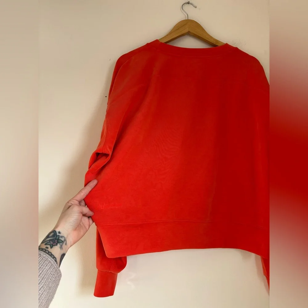 Lululemon Softstreme Perfectly Oversized Cropped Crew in Orange - Picture 10 of 12